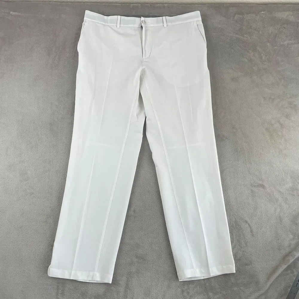Nike Flex Hybrid Pants Men 38x32 White Performance Golf Straight Fit Vents